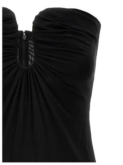 Pinko Fitted Black Stretch Viscose Midi Dress