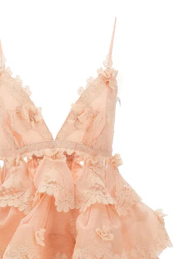 Zimmermann Tiered Lace Maxi Dress In Orange