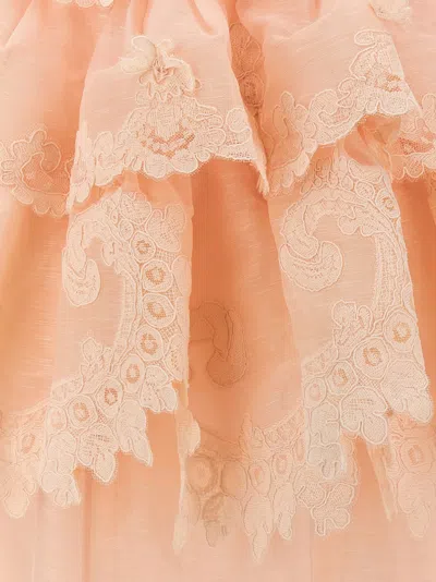 Zimmermann Tiered Lace Maxi Dress In Orange