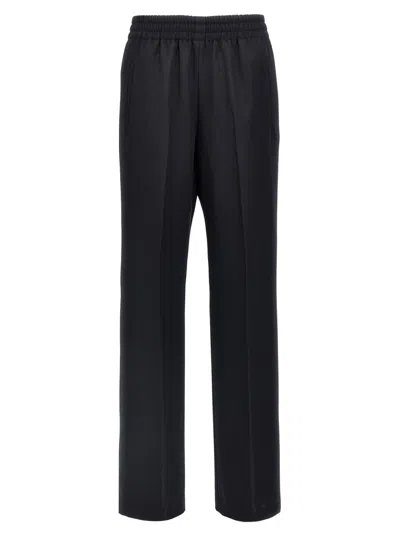 Golden Goose Elastic Waistband Straight Leg Trousers In Blue