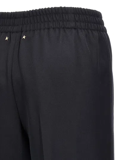Golden Goose Elastic Waistband Straight Leg Trousers In Blue