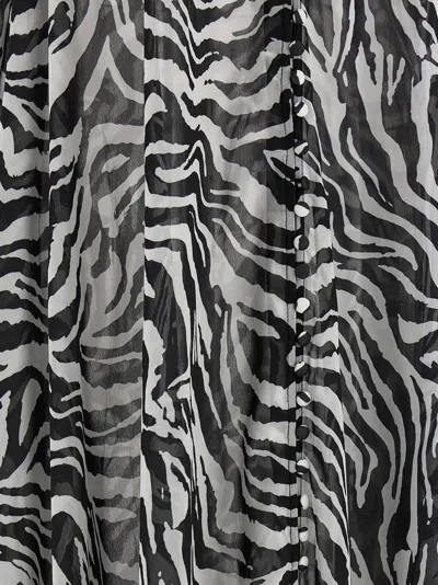 Rotate Birger Christensen Reina Olga Zebra Print Dress In Black