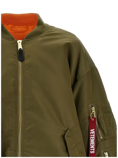 Vetements 'alpha Industries Edition' Reversible Bomber Jacket In Green