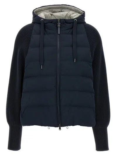 Brunello Cucinelli Padded Hooded Knit Down Jacket