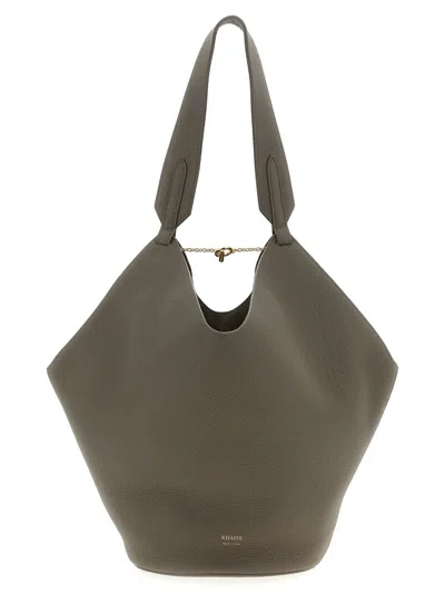 Khaite Lotus Small Shopping Bag In Gray