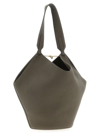 Khaite Lotus Small Shopping Bag In Gray