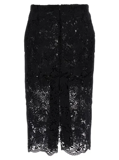 Ermanno Scervino Intricate Lace Effect Skirt With Tulle Lining In Black
