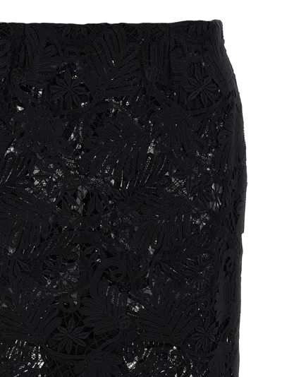 Ermanno Scervino Intricate Lace Effect Skirt With Tulle Lining In Black