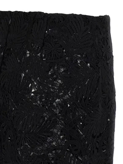 Ermanno Scervino Intricate Lace Effect Skirt With Tulle Lining In Black