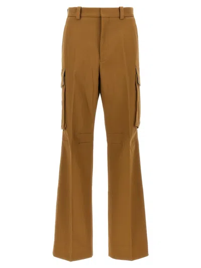 Victoria Beckham Cotton Wide-leg Cargo Pants In Brown