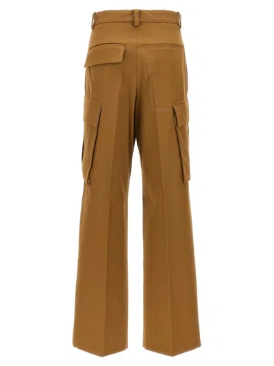 Victoria Beckham Cotton Wide-leg Cargo Pants In Brown