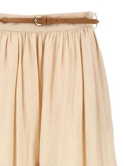 Zimmermann Wylie Cream Colored Midi Skirt Women In Neutral