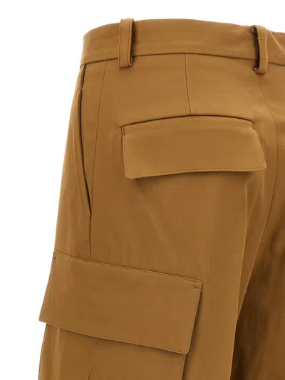 Victoria Beckham Cotton Wide-leg Cargo Pants In Brown