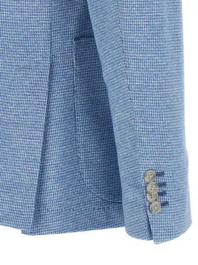Barba Napoli Dynamic 201 Houndstooth-patterned Blazer In Blue