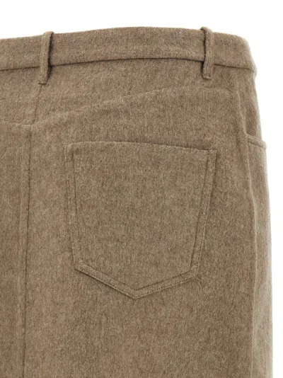Brunello Cucinelli Wraparound Skirt With Belt Loops And Back Pockets In Brown