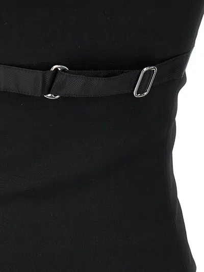 Alexander Wang Deconstructed Wool Vest With Tailored Bodice In Black