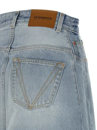 Vetements Women 'destroyed Denim Maxi Skirt' Skirt In Blue
