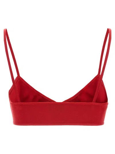 Giambattista Valli Red Viscose Knit Bra With Sweetheart Neckline In Red