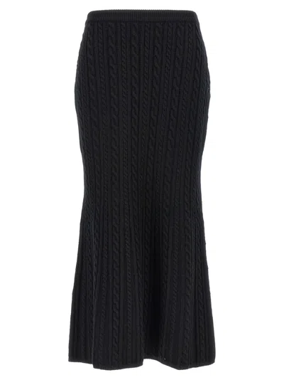 Alessandra Rich Maxi Wool Skirt In Black