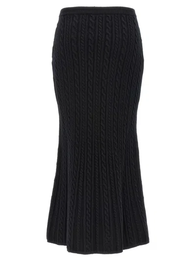Alessandra Rich Maxi Wool Skirt In Black