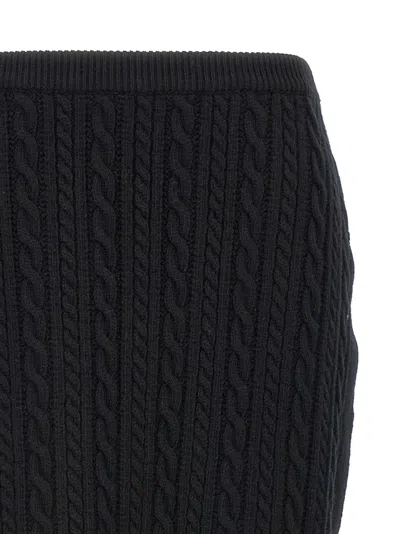 Alessandra Rich Maxi Wool Skirt In Black