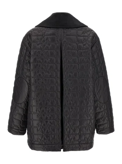 Ganni Black Shiny Quilt Midi' Jacket