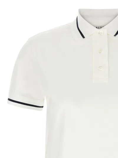 Brunello Cucinelli Polo Shirt With Contrasting Details In White