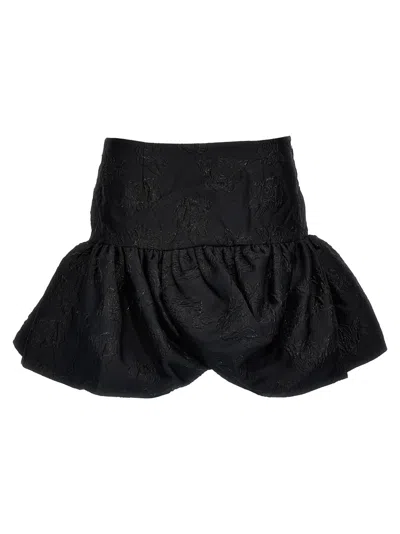 Rotate Birger Christensen Rotate High-waisted Mini Skirt In Textured Jacquard In Black