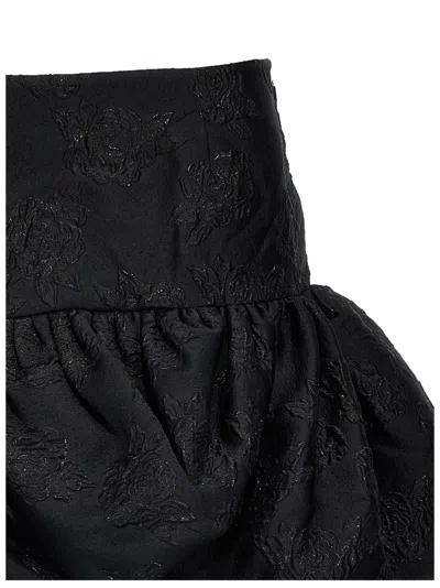 Rotate Birger Christensen Rotate High-waisted Mini Skirt In Textured Jacquard In Black