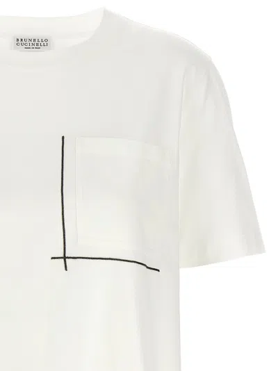 Brunello Cucinelli Cotton T-shirt With Monile Detail And Crewneck