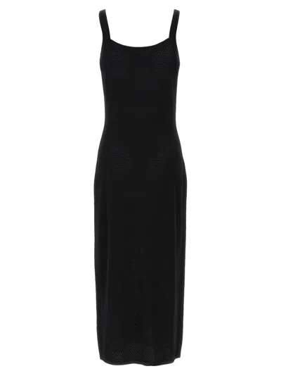 Alexander Wang T T By Alexander Wang Openwork Mesh Midi Dress With Fitted Silhouette