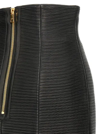 Balmain Hw Rolled Skirts In Black