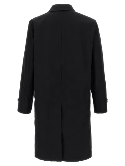Burberry Collared Coat With Side Pockets And Long Sleeves In Black