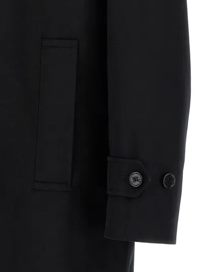 Burberry Collared Coat With Side Pockets And Long Sleeves In Black