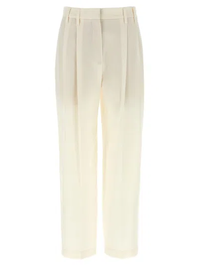 Brunello Cucinelli Trousers With Pleats And Pockets In White