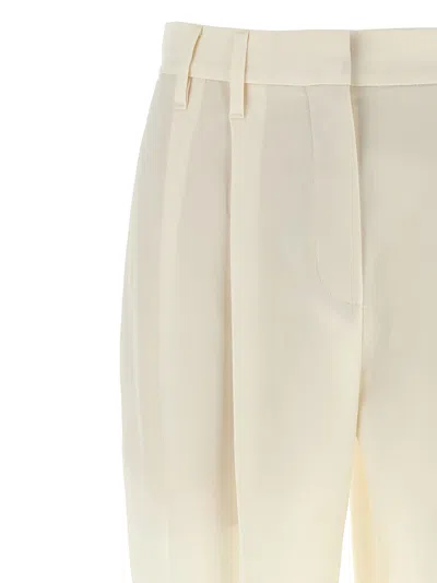 Brunello Cucinelli Trousers With Pleats And Pockets In White