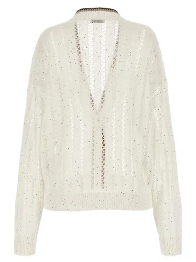 Brunello Cucinelli 'dazzling Ribbed Net' Cardigan