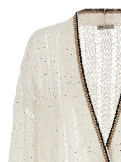 Brunello Cucinelli 'dazzling Ribbed Net' Cardigan