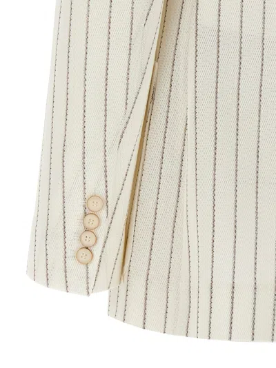 Max Mara Striped Blazer With Front Pockets And Lapels