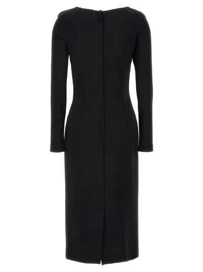 Dolce & Gabbana Long-sleeve Square-neck Midi Dress