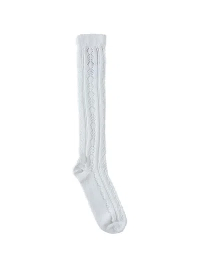Valentino White Knee High Socks In White