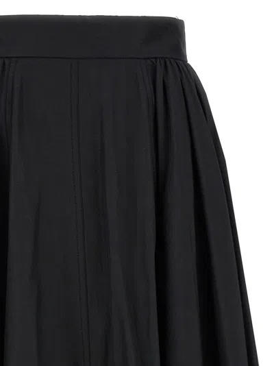 The Andamane 'victoire' High-waisted Maxi Flared Skirt In Black