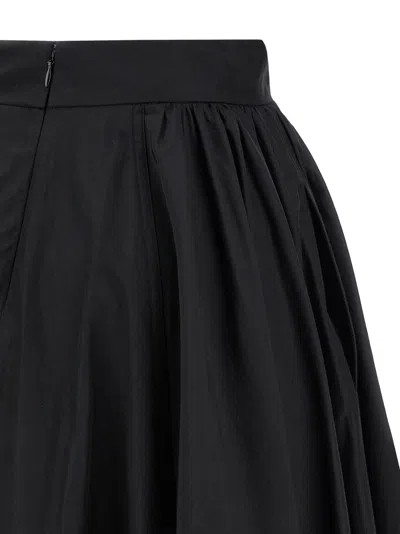 The Andamane 'victoire' High-waisted Maxi Flared Skirt In Black