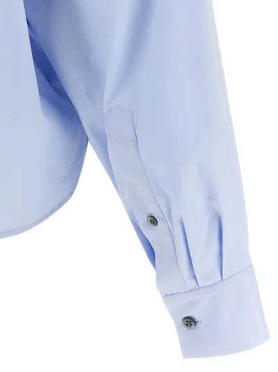 Dries Van Noten Draped V-neck Blouse Buttoned Cuffs In Blue