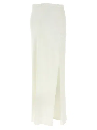 Brunello Cucinelli Silk Blend Midi Skirt With Adjustable Waist