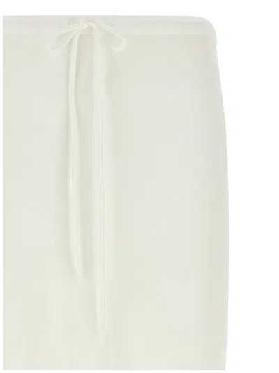 Brunello Cucinelli Silk Blend Midi Skirt With Adjustable Waist