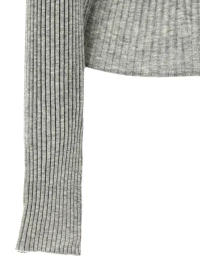Pinko Long-sleeved Knitted Cardigan In Gray