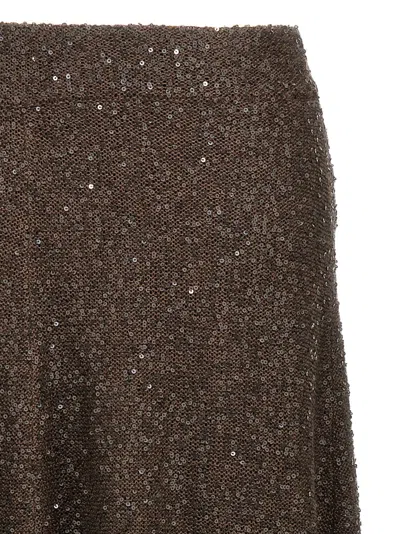 Brunello Cucinelli Texture Dazzling Midi Skirt With Sequined Finish