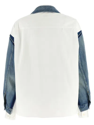Junya Watanabe Double-layer Denim Front Shirt Jacket In Blue