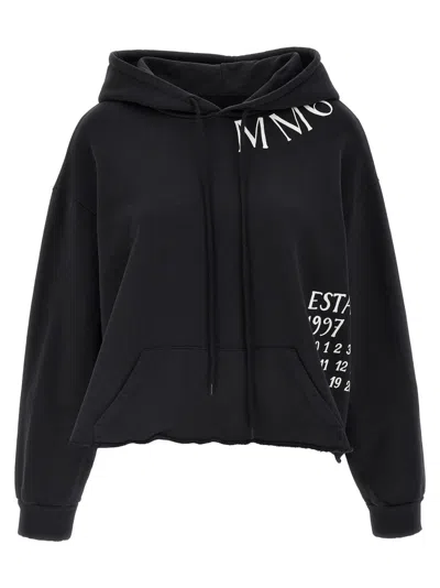 Mm6 Maison Margiela Mm6 By Maison Margiela Raw Cut Black Hoodie In Black